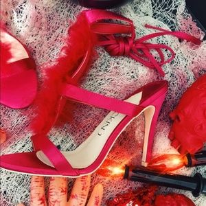 Brand New Red Feathered Heels